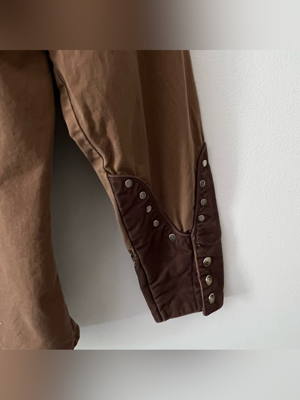 Men's Vtg Wrangler TwoTone Brown Pearl Snap Studded Western Cowboy Ranch Shirt S - Picture 5 of 11
